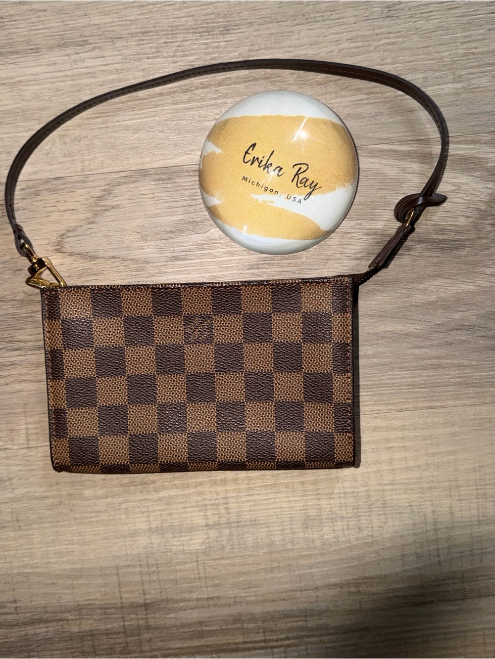 Louis Vuitton Damier Ebene Marais Bucket Bag Pouch